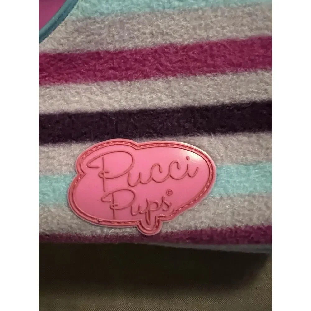 Pucci Pups Dog Cat Purple Blue Teal Lavender Striped Print Toy Pet Carrier